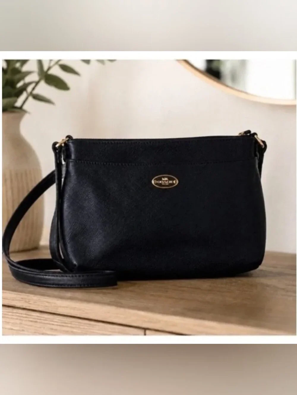 Coach black leather